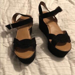 Franco Sarto black wedges